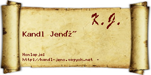 Kandl Jenő névjegykártya